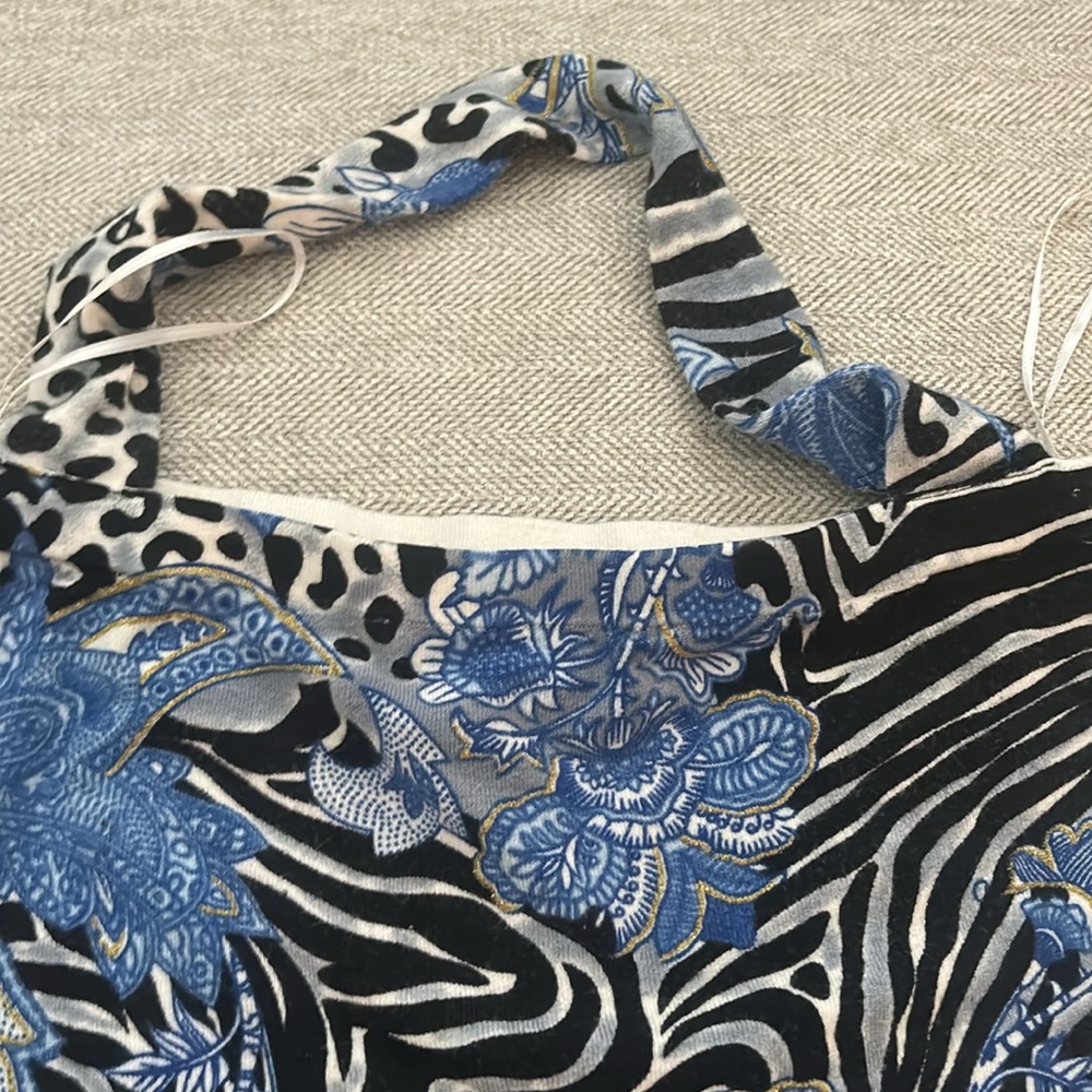 Cache - Halter Blue And Black Patterned - image 3